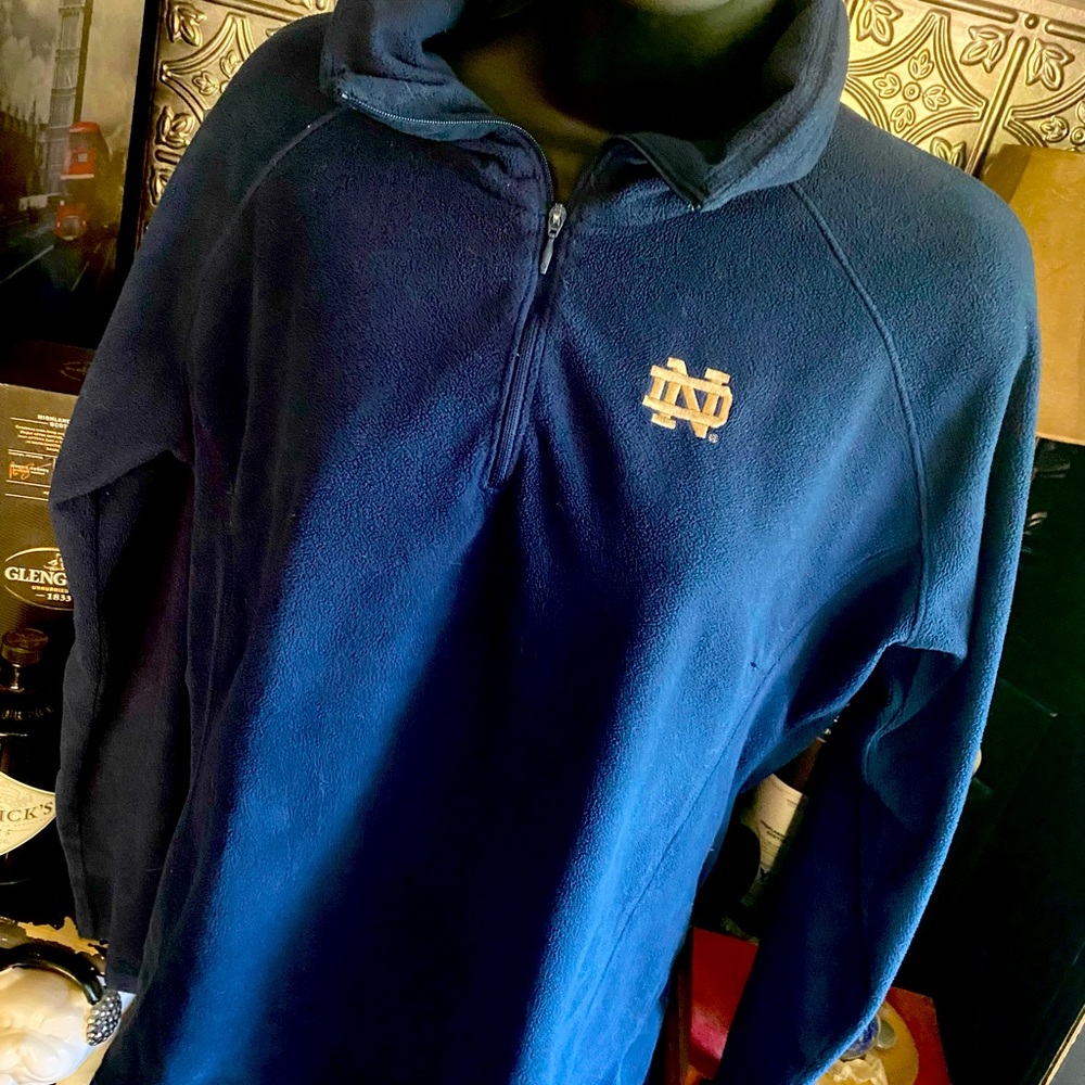 Notre Dame Quarter Zip Fleece Pullover, Columbia, Size Large